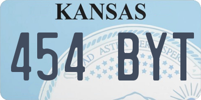 KS license plate 454BYT