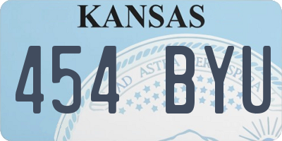 KS license plate 454BYU