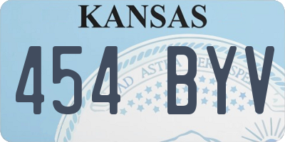 KS license plate 454BYV