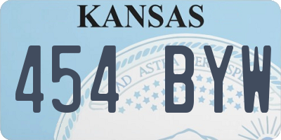 KS license plate 454BYW