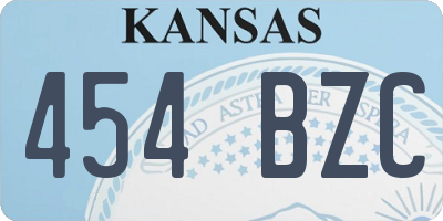 KS license plate 454BZC