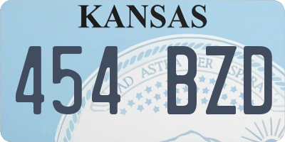 KS license plate 454BZD