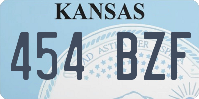 KS license plate 454BZF
