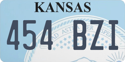 KS license plate 454BZI