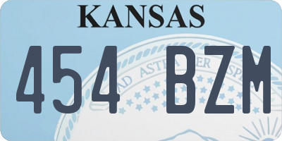 KS license plate 454BZM
