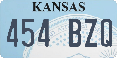 KS license plate 454BZQ