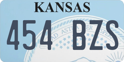 KS license plate 454BZS