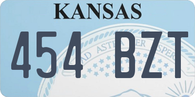 KS license plate 454BZT