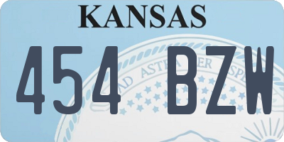 KS license plate 454BZW