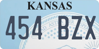 KS license plate 454BZX