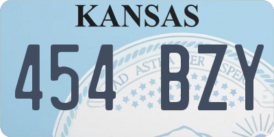 KS license plate 454BZY