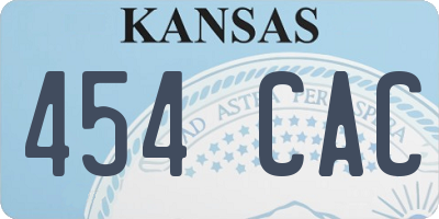 KS license plate 454CAC
