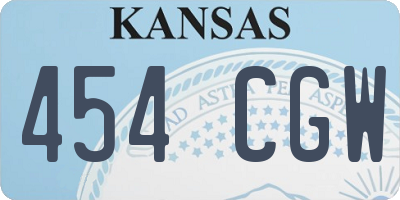 KS license plate 454CGW