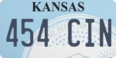 KS license plate 454CIN