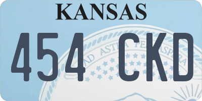 KS license plate 454CKD