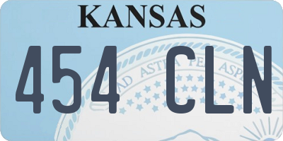 KS license plate 454CLN