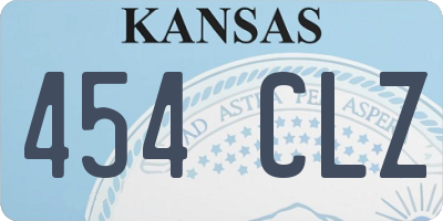 KS license plate 454CLZ