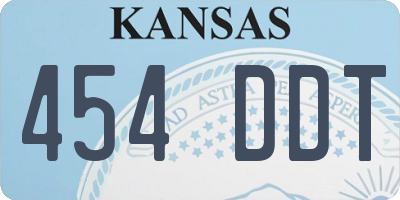 KS license plate 454DDT