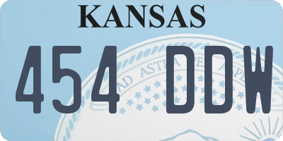KS license plate 454DDW