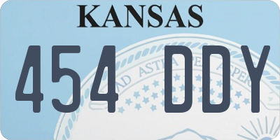 KS license plate 454DDY