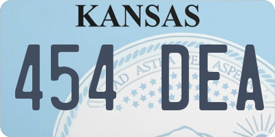 KS license plate 454DEA