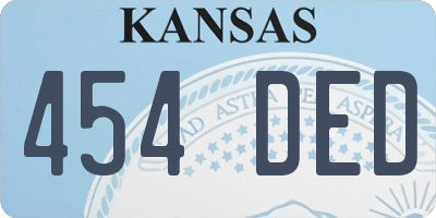 KS license plate 454DED