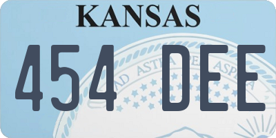 KS license plate 454DEE