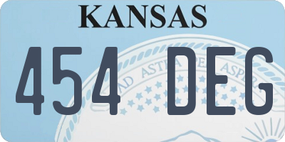 KS license plate 454DEG