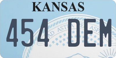 KS license plate 454DEM