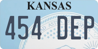 KS license plate 454DEP