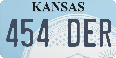 KS license plate 454DER