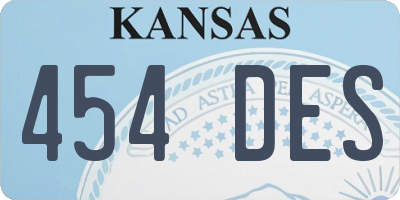 KS license plate 454DES