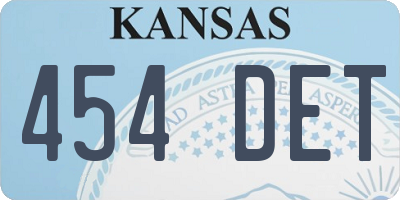 KS license plate 454DET