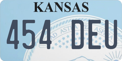 KS license plate 454DEU