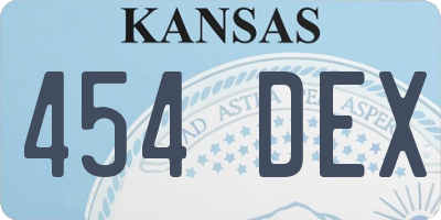 KS license plate 454DEX