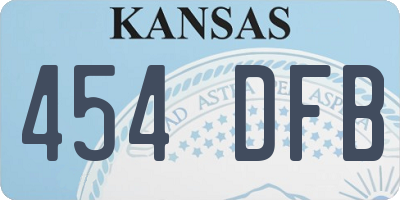 KS license plate 454DFB