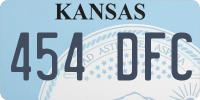KS license plate 454DFC