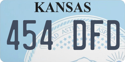 KS license plate 454DFD