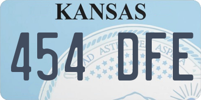 KS license plate 454DFE