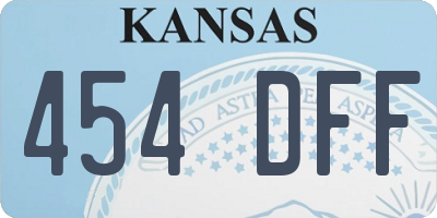 KS license plate 454DFF