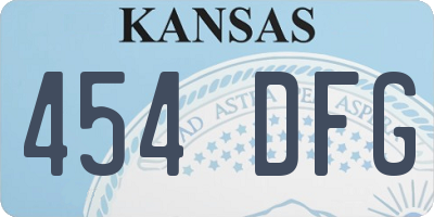 KS license plate 454DFG
