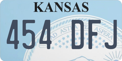 KS license plate 454DFJ