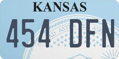 KS license plate 454DFN
