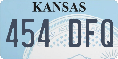 KS license plate 454DFQ