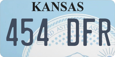 KS license plate 454DFR
