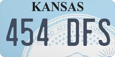 KS license plate 454DFS