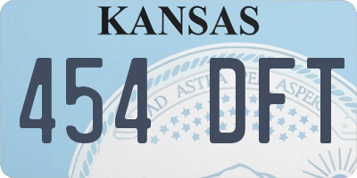 KS license plate 454DFT