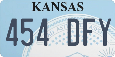 KS license plate 454DFY