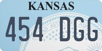 KS license plate 454DGG