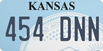 KS license plate 454DNN